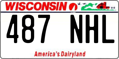 WI license plate 487NHL