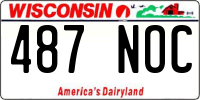 WI license plate 487NOC