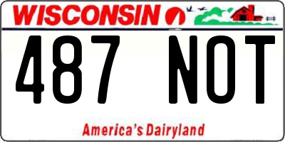 WI license plate 487NOT