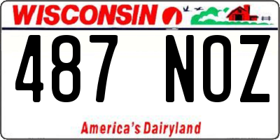 WI license plate 487NOZ