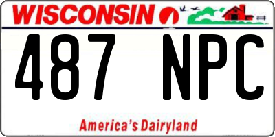 WI license plate 487NPC