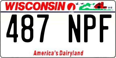 WI license plate 487NPF