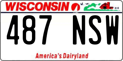 WI license plate 487NSW