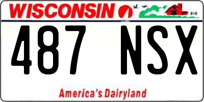 WI license plate 487NSX