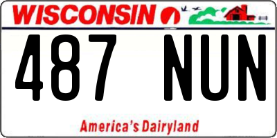 WI license plate 487NUN