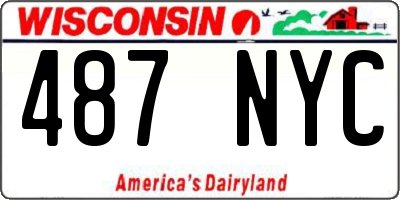 WI license plate 487NYC