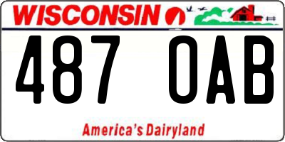 WI license plate 487OAB