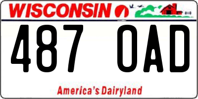 WI license plate 487OAD