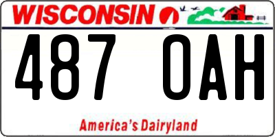 WI license plate 487OAH