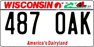 WI license plate 487OAK