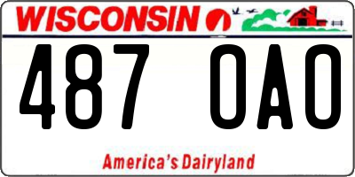 WI license plate 487OAO