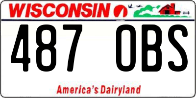 WI license plate 487OBS