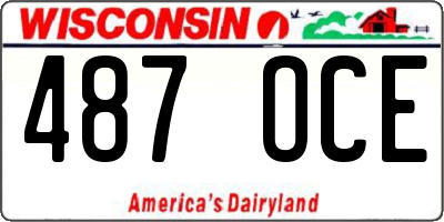 WI license plate 487OCE
