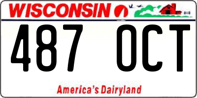WI license plate 487OCT