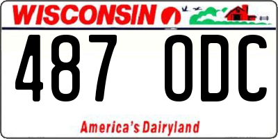 WI license plate 487ODC