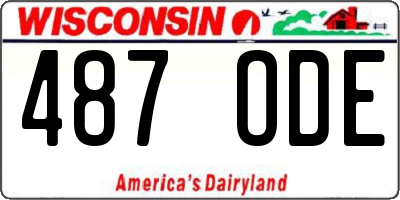 WI license plate 487ODE