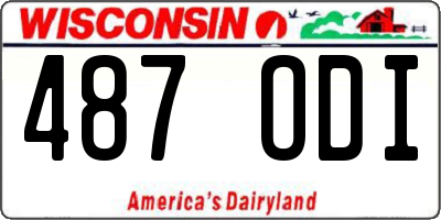 WI license plate 487ODI