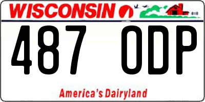 WI license plate 487ODP