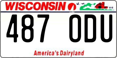 WI license plate 487ODU
