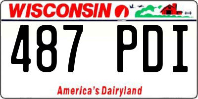 WI license plate 487PDI