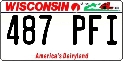 WI license plate 487PFI