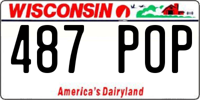 WI license plate 487POP