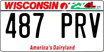 WI license plate 487PRV