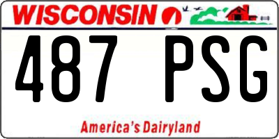 WI license plate 487PSG