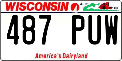 WI license plate 487PUW