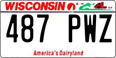 WI license plate 487PWZ