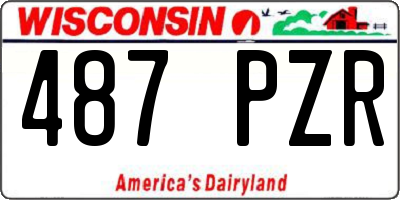 WI license plate 487PZR