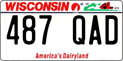 WI license plate 487QAD