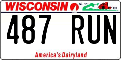 WI license plate 487RUN