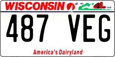 WI license plate 487VEG