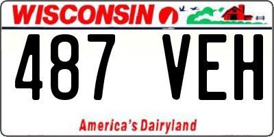 WI license plate 487VEH