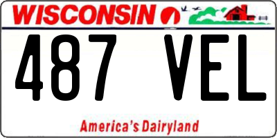 WI license plate 487VEL