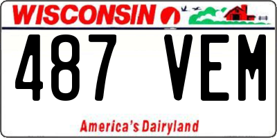 WI license plate 487VEM