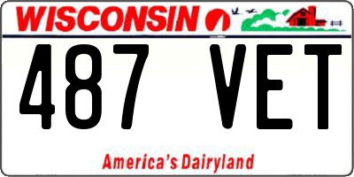 WI license plate 487VET