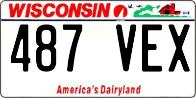 WI license plate 487VEX