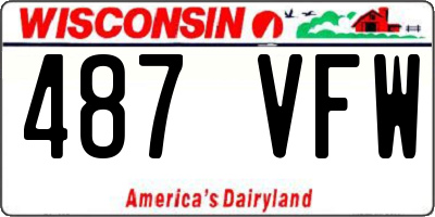 WI license plate 487VFW