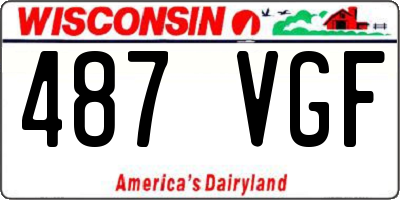 WI license plate 487VGF