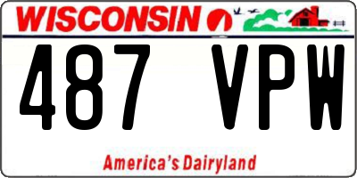 WI license plate 487VPW