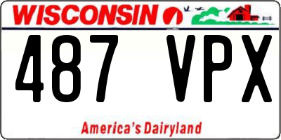 WI license plate 487VPX