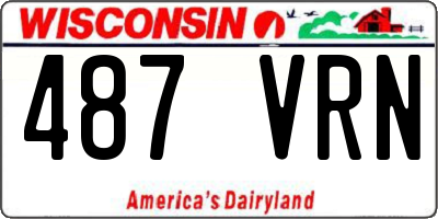 WI license plate 487VRN