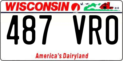 WI license plate 487VRO