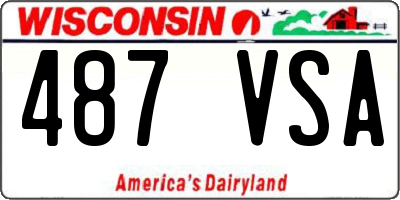 WI license plate 487VSA