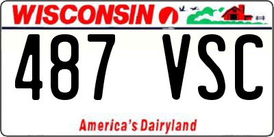 WI license plate 487VSC