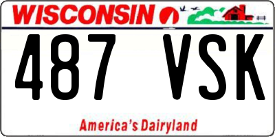 WI license plate 487VSK
