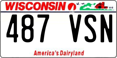 WI license plate 487VSN
