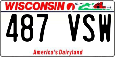 WI license plate 487VSW
